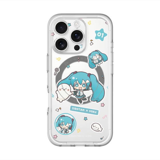 スリムプロテクションプレミアムケース with MagSafe［ しろたん×初音ミク - ステッカー ］