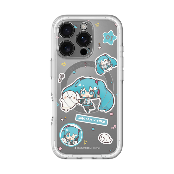 スリムプロテクションプレミアムケース with MagSafe［ しろたん×初音ミク - ステッカー ］
