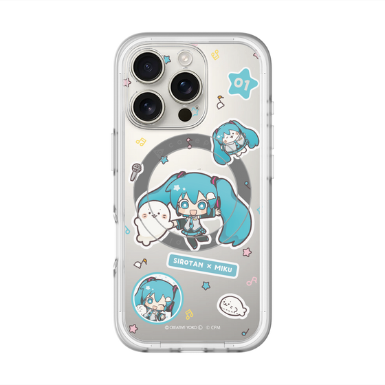 スリムプロテクションプレミアムケース with MagSafe［ しろたん×初音ミク - ステッカー ］