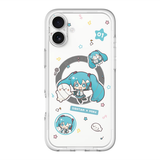 スリムプロテクションプレミアムケース with MagSafe［ しろたん×初音ミク - ステッカー ］