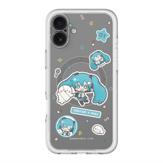 スリムプロテクションプレミアムケース with MagSafe［ しろたん×初音ミク - ステッカー ］