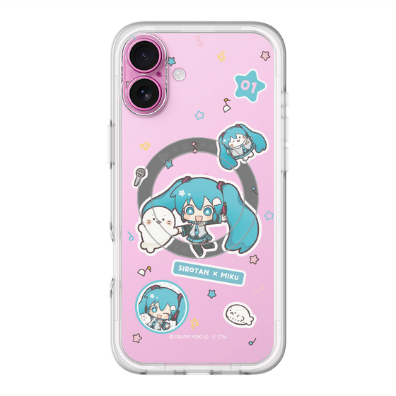 スリムプロテクションプレミアムケース with MagSafe［ しろたん×初音ミク - ステッカー ］