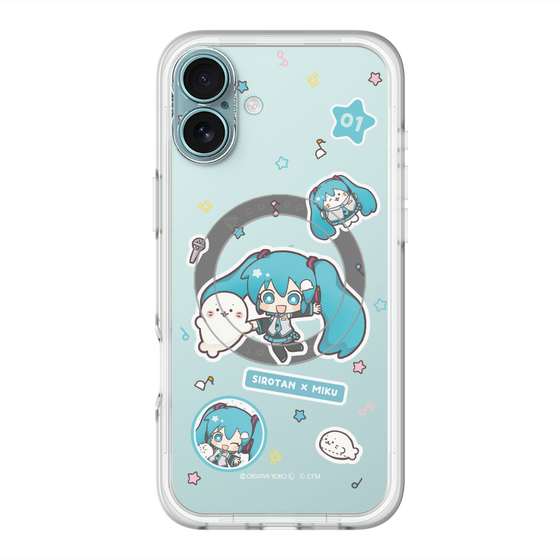 スリムプロテクションプレミアムケース with MagSafe［ しろたん×初音ミク - ステッカー ］