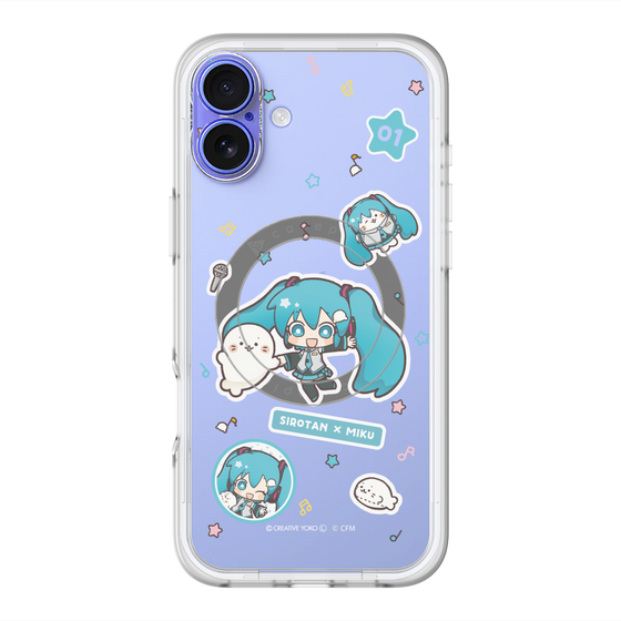 スリムプロテクションプレミアムケース with MagSafe［ しろたん×初音ミク - ステッカー ］