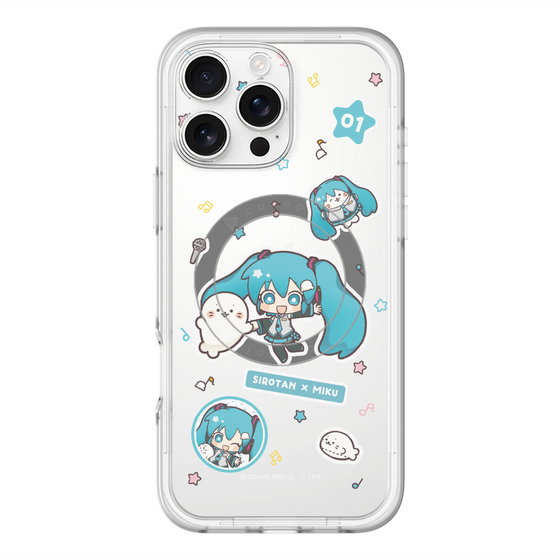 スリムプロテクションプレミアムケース with MagSafe［ しろたん×初音ミク - ステッカー ］