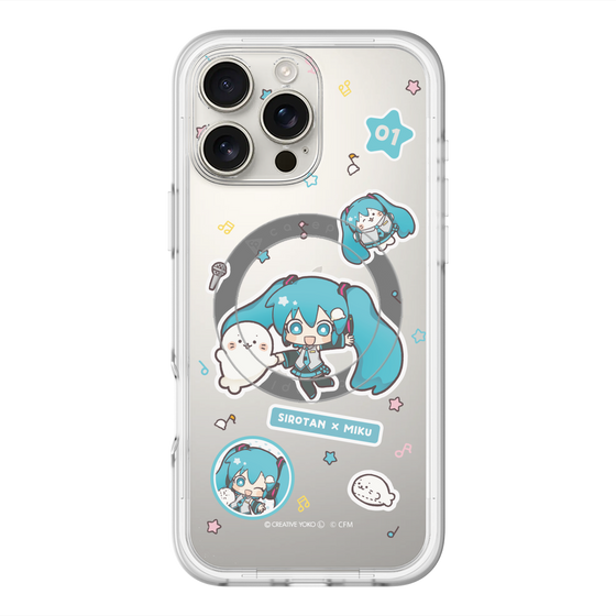 スリムプロテクションプレミアムケース with MagSafe［ しろたん×初音ミク - ステッカー ］