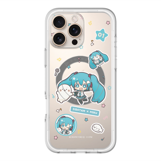 スリムプロテクションプレミアムケース with MagSafe［ しろたん×初音ミク - ステッカー ］