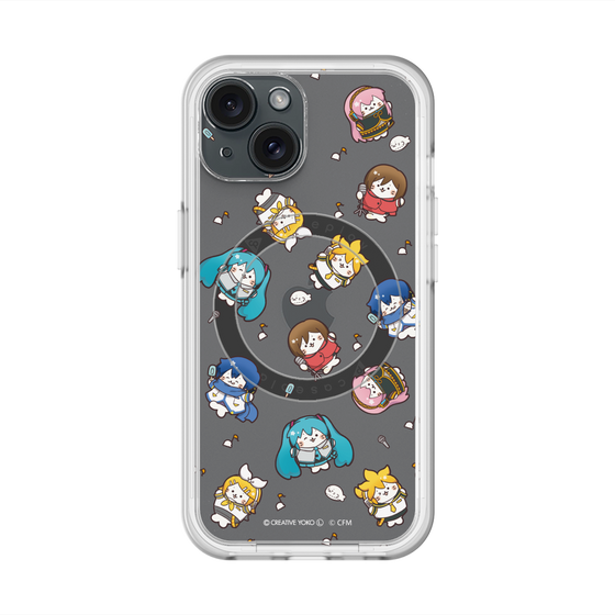 スリムプロテクションプレミアムケース with MagSafe［ しろたん×初音ミク - 総柄 - クリア ］