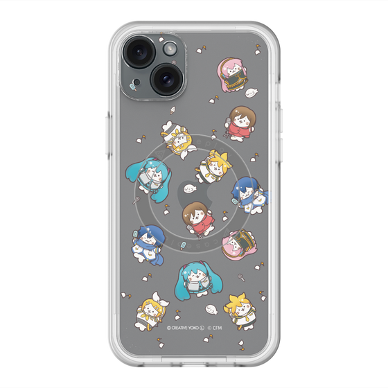 スリムプロテクションプレミアムケース with MagSafe［ しろたん×初音ミク - 総柄 - クリア ］