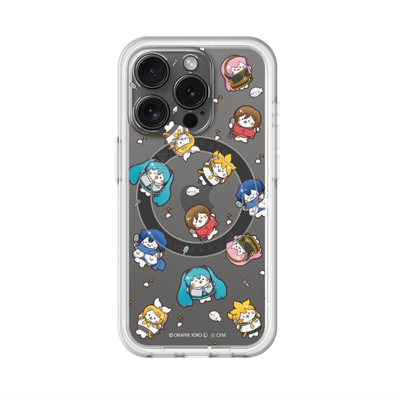 スリムプロテクションプレミアムケース with MagSafe［ しろたん×初音ミク - 総柄 - クリア ］