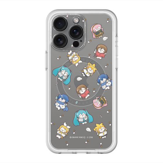 スリムプロテクションプレミアムケース with MagSafe［ しろたん×初音ミク - 総柄 - クリア ］