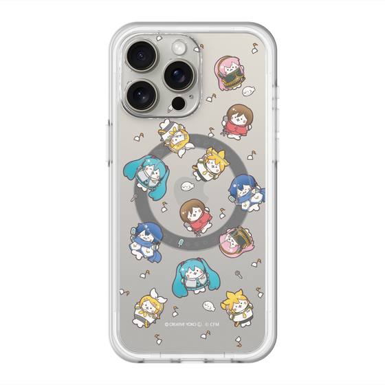 スリムプロテクションプレミアムケース with MagSafe［ しろたん×初音ミク - 総柄 - クリア ］