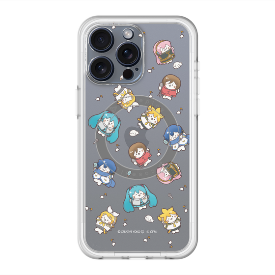 スリムプロテクションプレミアムケース with MagSafe［ しろたん×初音ミク - 総柄 - クリア ］