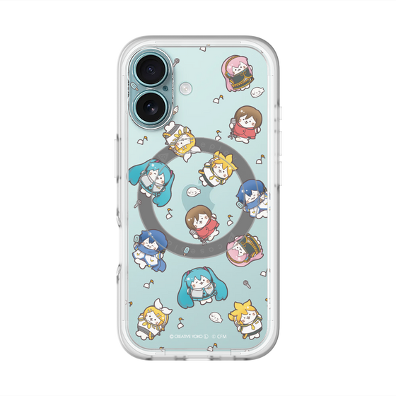 スリムプロテクションプレミアムケース with MagSafe［ しろたん×初音ミク - 総柄 - クリア ］