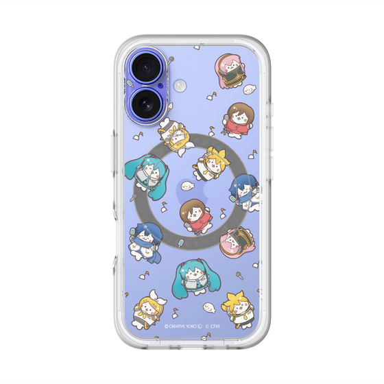 スリムプロテクションプレミアムケース with MagSafe［ しろたん×初音ミク - 総柄 - クリア ］