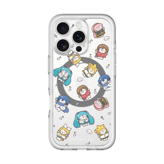 スリムプロテクションプレミアムケース with MagSafe［ しろたん×初音ミク - 総柄 - クリア ］