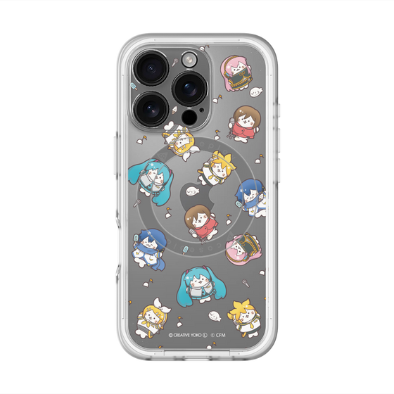 スリムプロテクションプレミアムケース with MagSafe［ しろたん×初音ミク - 総柄 - クリア ］
