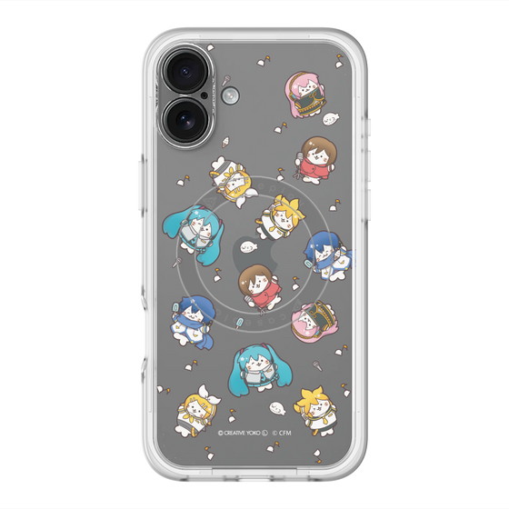 スリムプロテクションプレミアムケース with MagSafe［ しろたん×初音ミク - 総柄 - クリア ］