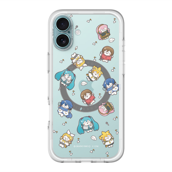 スリムプロテクションプレミアムケース with MagSafe［ しろたん×初音ミク - 総柄 - クリア ］
