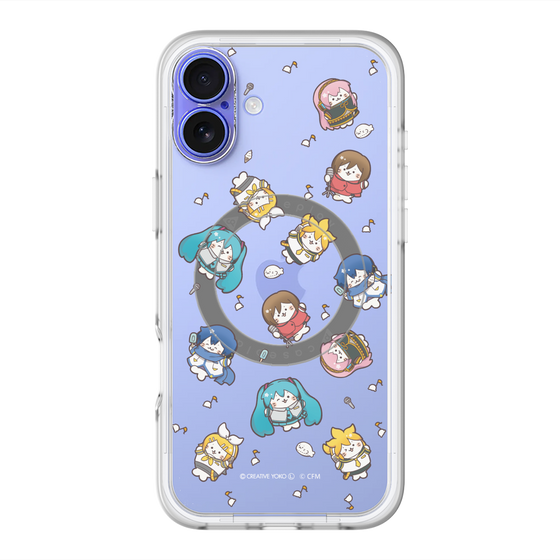 スリムプロテクションプレミアムケース with MagSafe［ しろたん×初音ミク - 総柄 - クリア ］