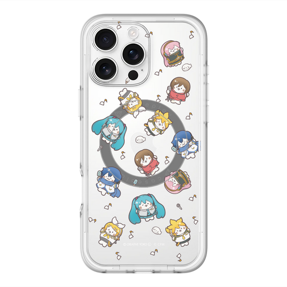 スリムプロテクションプレミアムケース with MagSafe［ しろたん×初音ミク - 総柄 - クリア ］