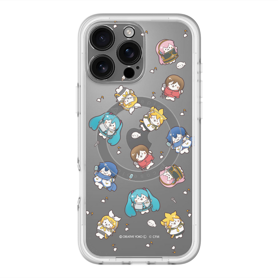 スリムプロテクションプレミアムケース with MagSafe［ しろたん×初音ミク - 総柄 - クリア ］