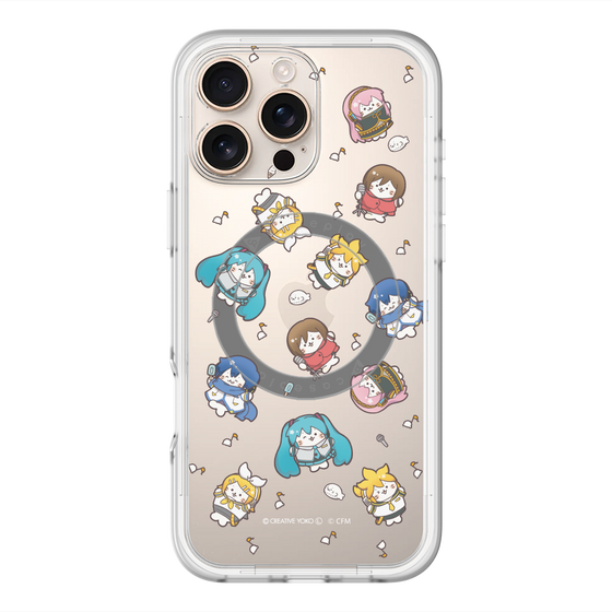 スリムプロテクションプレミアムケース with MagSafe［ しろたん×初音ミク - 総柄 - クリア ］