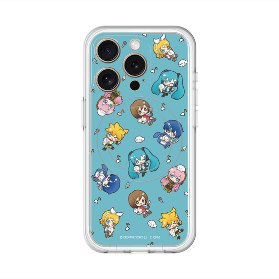 スリムプロテクションプレミアムケース with MagSafe［ しろたん×初音ミク - 総柄 - カラー ］