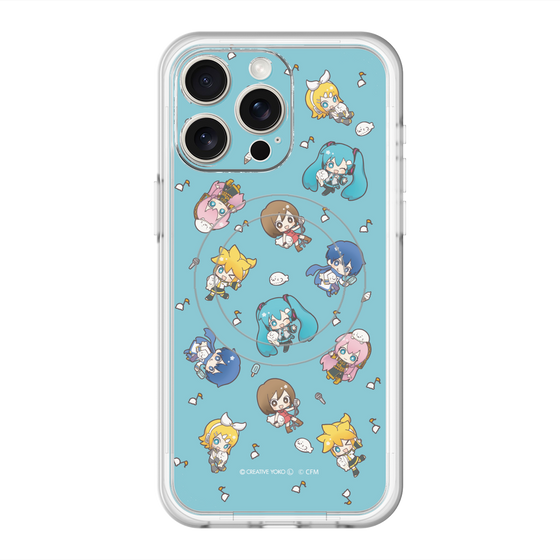 スリムプロテクションプレミアムケース with MagSafe［ しろたん×初音ミク - 総柄 - カラー ］