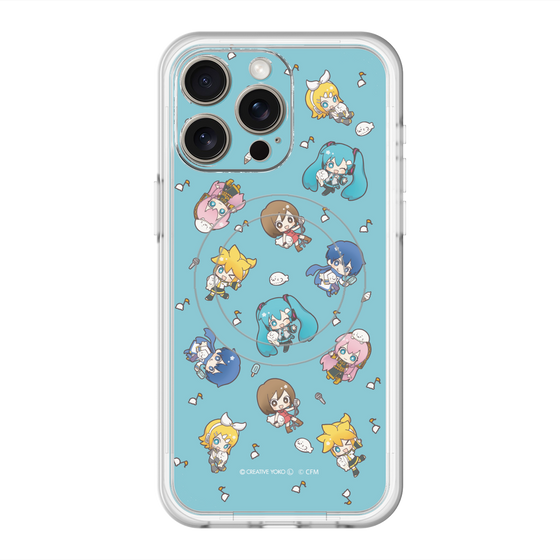 スリムプロテクションプレミアムケース with MagSafe［ しろたん×初音ミク - 総柄 - カラー ］