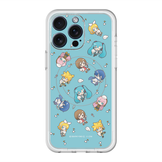 スリムプロテクションプレミアムケース with MagSafe［ しろたん×初音ミク - 総柄 - カラー ］