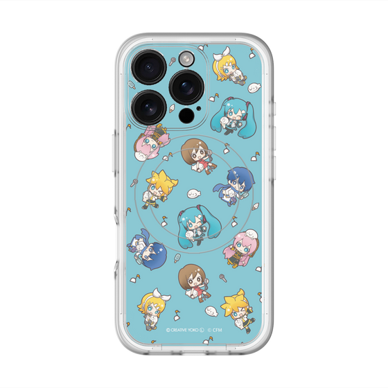 スリムプロテクションプレミアムケース with MagSafe［ しろたん×初音ミク - 総柄 - カラー ］