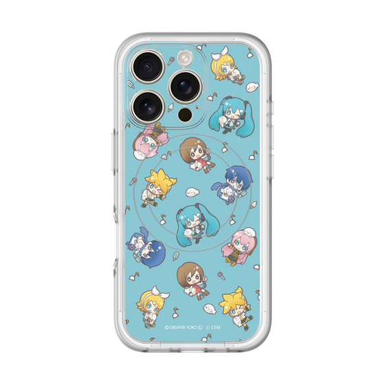 スリムプロテクションプレミアムケース with MagSafe［ しろたん×初音ミク - 総柄 - カラー ］