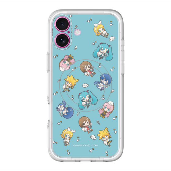 スリムプロテクションプレミアムケース with MagSafe［ しろたん×初音ミク - 総柄 - カラー ］