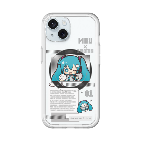 スリムプロテクションプレミアムケース with MagSafe［ しろたん×初音ミク - 初音ミク - インフォグラフィック ］