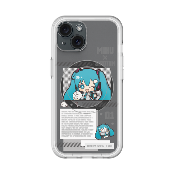 スリムプロテクションプレミアムケース with MagSafe［ しろたん×初音ミク - 初音ミク - インフォグラフィック ］