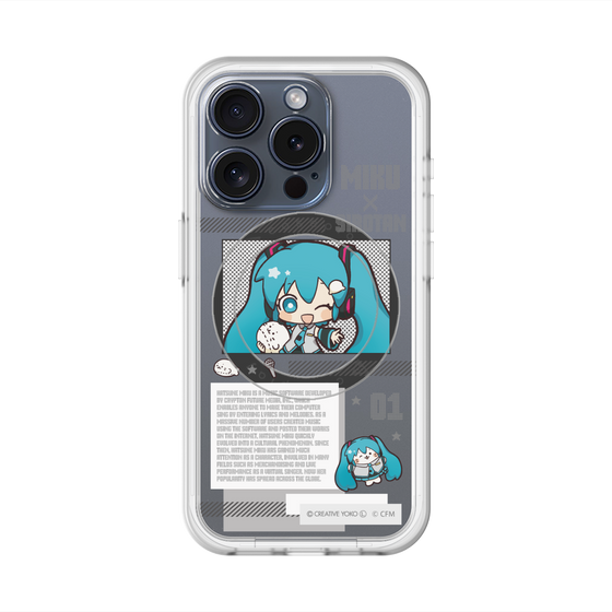 スリムプロテクションプレミアムケース with MagSafe［ しろたん×初音ミク - 初音ミク - インフォグラフィック ］