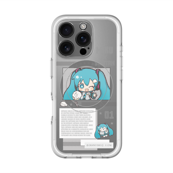 スリムプロテクションプレミアムケース with MagSafe［ しろたん×初音ミク - 初音ミク - インフォグラフィック ］