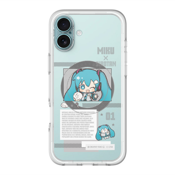 スリムプロテクションプレミアムケース with MagSafe［ しろたん×初音ミク - 初音ミク - インフォグラフィック ］