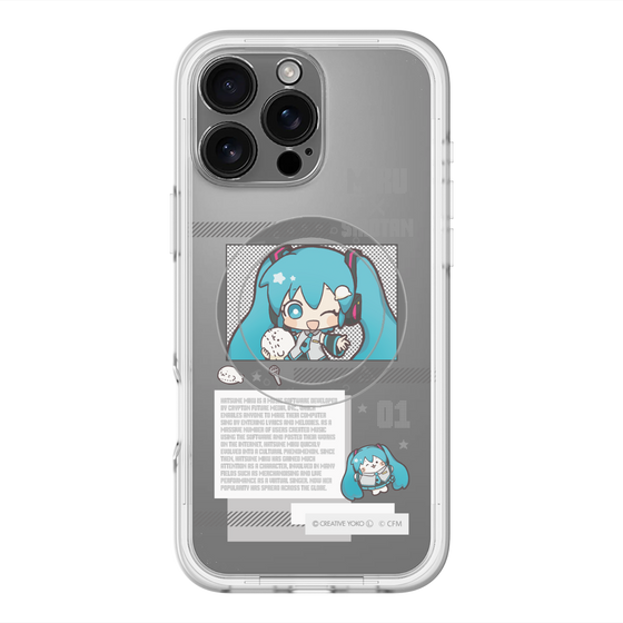 スリムプロテクションプレミアムケース with MagSafe［ しろたん×初音ミク - 初音ミク - インフォグラフィック ］