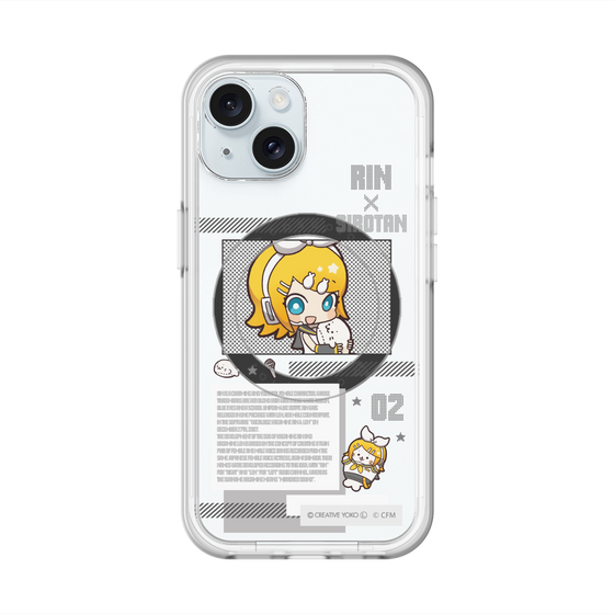 スリムプロテクションプレミアムケース with MagSafe［ しろたん×初音ミク - 鏡音リン - インフォグラフィック ］