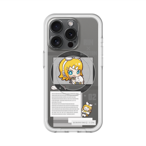 スリムプロテクションプレミアムケース with MagSafe［ しろたん×初音ミク - 鏡音リン - インフォグラフィック ］
