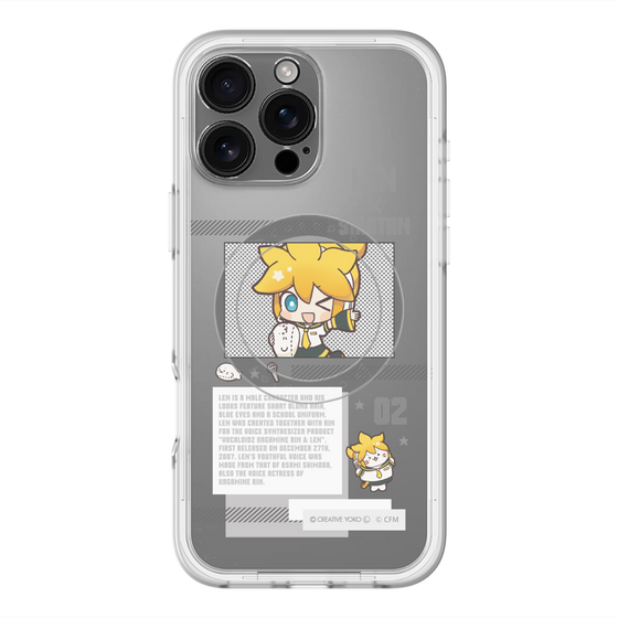 スリムプロテクションプレミアムケース with MagSafe［ しろたん×初音ミク - 鏡音レン - インフォグラフィック ］