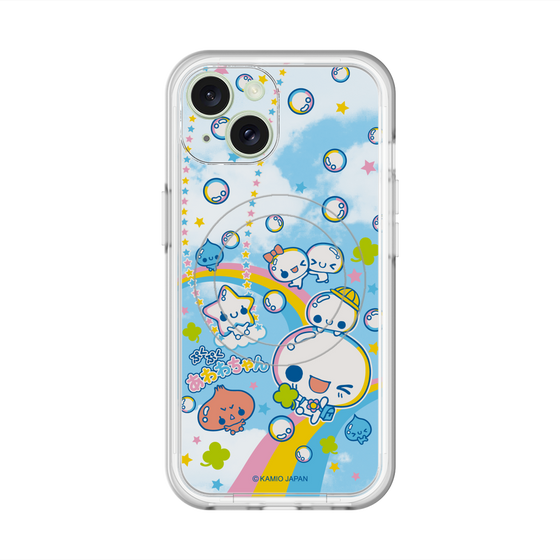 スリムプロテクションプレミアムケース with MagSafe［ ぷくぷくあわわちゃん - レインボー ］