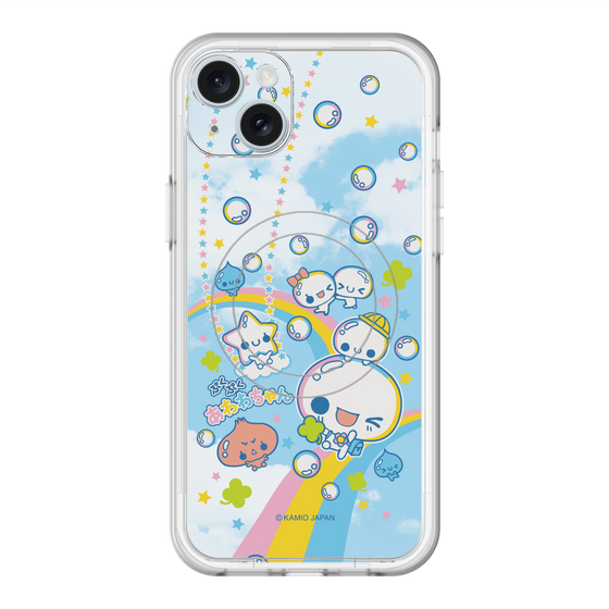 スリムプロテクションプレミアムケース with MagSafe［ ぷくぷくあわわちゃん - レインボー ］