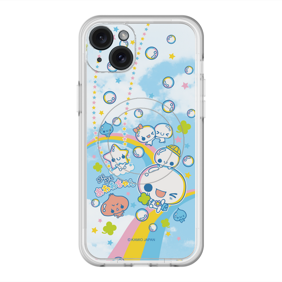 スリムプロテクションプレミアムケース with MagSafe［ ぷくぷくあわわちゃん - レインボー ］