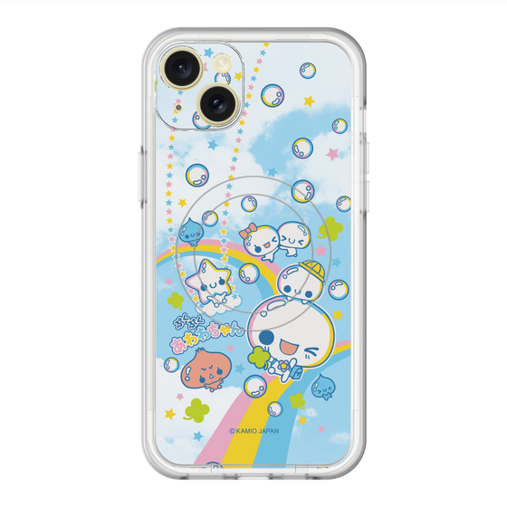 スリムプロテクションプレミアムケース with MagSafe［ ぷくぷくあわわちゃん - レインボー ］