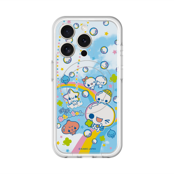 スリムプロテクションプレミアムケース with MagSafe［ ぷくぷくあわわちゃん - レインボー ］