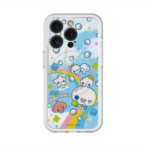 スリムプロテクションプレミアムケース with MagSafe［ ぷくぷくあわわちゃん - レインボー ］