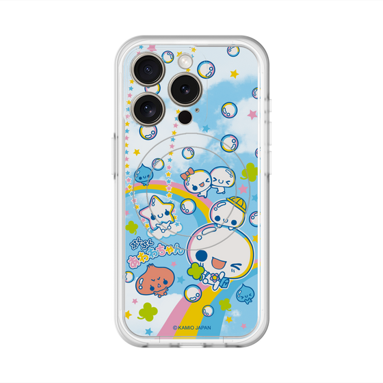 スリムプロテクションプレミアムケース with MagSafe［ ぷくぷくあわわちゃん - レインボー ］